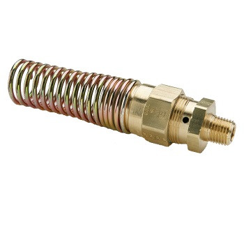 Parker 68RBSG-6-4 Air Brake Hose End Male Straight Connector with Spring Guard 3/8 Tube X 1/4 NPTF Brass