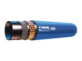 帕克206 - 24液压空气制动软管1-3/8 ID双纤维和钢丝编织PKR®纤维覆盖蓝色