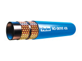 帕克436 - 6 - blu - rl中压紧凑高温ID双钢丝编织液压胶管3/8 PKR®橡胶盖蓝色