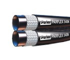 Parker 55LT-6-6 Low Temperature Twin-Line Hydraulic Hose 3/8 ID Single Fiber Braid Copolyester Cover Black
