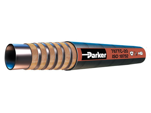 Parker 787TC-16-RL GlobalCore Hydraulic Hose 1 ID Four Steel Wire Braid Synthetic Tough Rubber Cover Black
