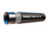 Parker 821-10 Push-Lok Low Pressure Multipurpose Hose 5/8 ID Single Fiber Braid Rubber Cover Black