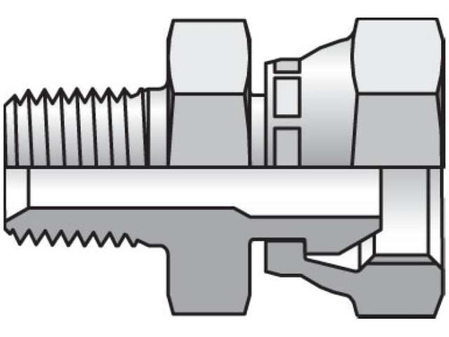 Parker 0107-6-8 Straight Pipe Swivel 3/8 NPTF Male X 1/2 NPSM Swivel Steel