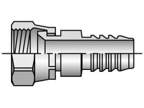 Parker 0688-24-24 Field Attachable 88 Series Female JIC Swivel Straight Nipple 1-1/2 JIC 37° X 1-1/2 Hose Barb Steel