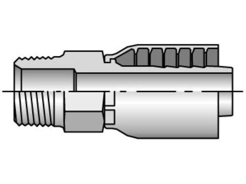 Parker 10143-12-10 Parkrimp 43 Series Permanent Male 3/4 NPTF Pipe Rigid Straight X 5/8 Hose Steel