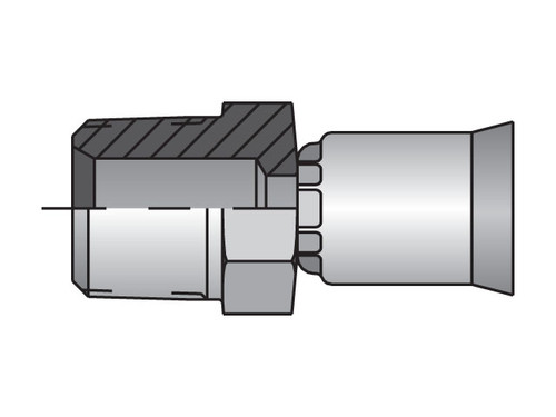 Parker 10191N-4-6 Parkrimp 91N Series Permanent Male 1/4 NPTF Pipe Rigid Straight X 3/8 Hose Steel