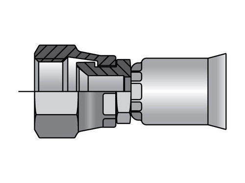 Parker 10691N-10-10 Parkrimp 91N Series Permanent Female 5/8 JIC 37° Swivel Straight X 5/8 Hose Steel