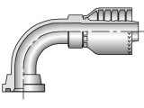 Parker 11971-16-16 Parkrimp 71 Series Permanent 1 Inch SAE Code 61 Flange Head Elbow 90° X 1 Inch Hose Steel