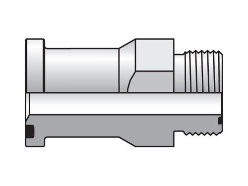 Parker 12 LOHQ1-S Seal-Lok Straight Flange Adapter 3/4 Code 61 Flange X 3/4 ORFS Steel