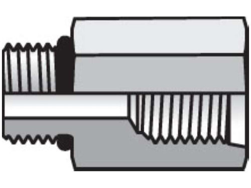 Parker 12-6 F5OG5-S SAE Adapter 12 SAE-ORB Male X 6 SAE-ORB Female Steel