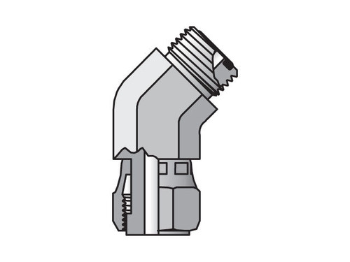 Parker 16 V6LO-S Seal-Lok 45° Swivel Nut Elbow 1 Inch ORFS X 1 Inch ORFS Steel