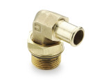 Parker 1695HB-6-4 Beaded Hose Barb 90° Elbow 7/16-20 SAE Straight Thread X 3/8 Hose Barb Brass