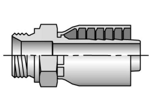 Parker 1D943-8-8 Parkrimp 43 Series Permanent Male 1/2 BSP Parallel Pipe Rigid Straight 60° Cone X 1/2 Hose Steel