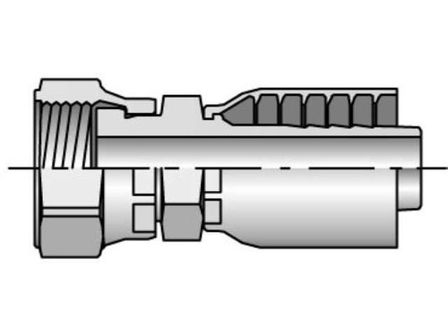 Parker 1JC43-16-12 Parkrimp 43 Series Permanent Female 1 Inch Seal-Lok Swivel Straight Short X 3/4 Hose Steel