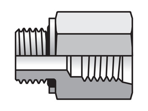 Parker 3/8X3/8F4OHGS BSPP-ORR Adapter 3/8 BSPP-ORR Male X 3/8 NPTF Female Steel