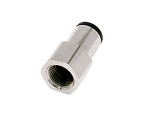 Legris 3114 08 10 Straight Female Connector Push-to-Connect 8MM OD Tube Metric X 1/8 BSPP Female Nickel-Plated Brass