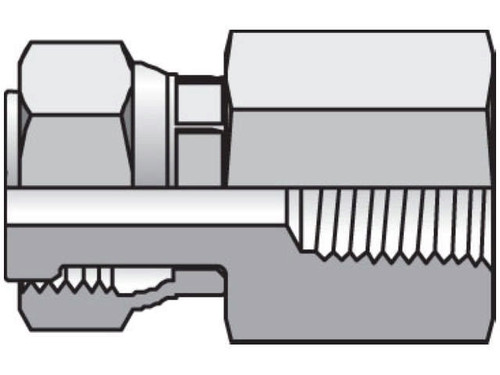 Parker 4-4 G6L-S Seal-Lok Female Pipe Thread Swivel Connector 1/4 ORFS Swivel X 1/4 NPTF Steel