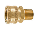 Parker BST-3M Hydraulic Water and High Flow Non-Valved Coupler 3/8 NPTF Brass