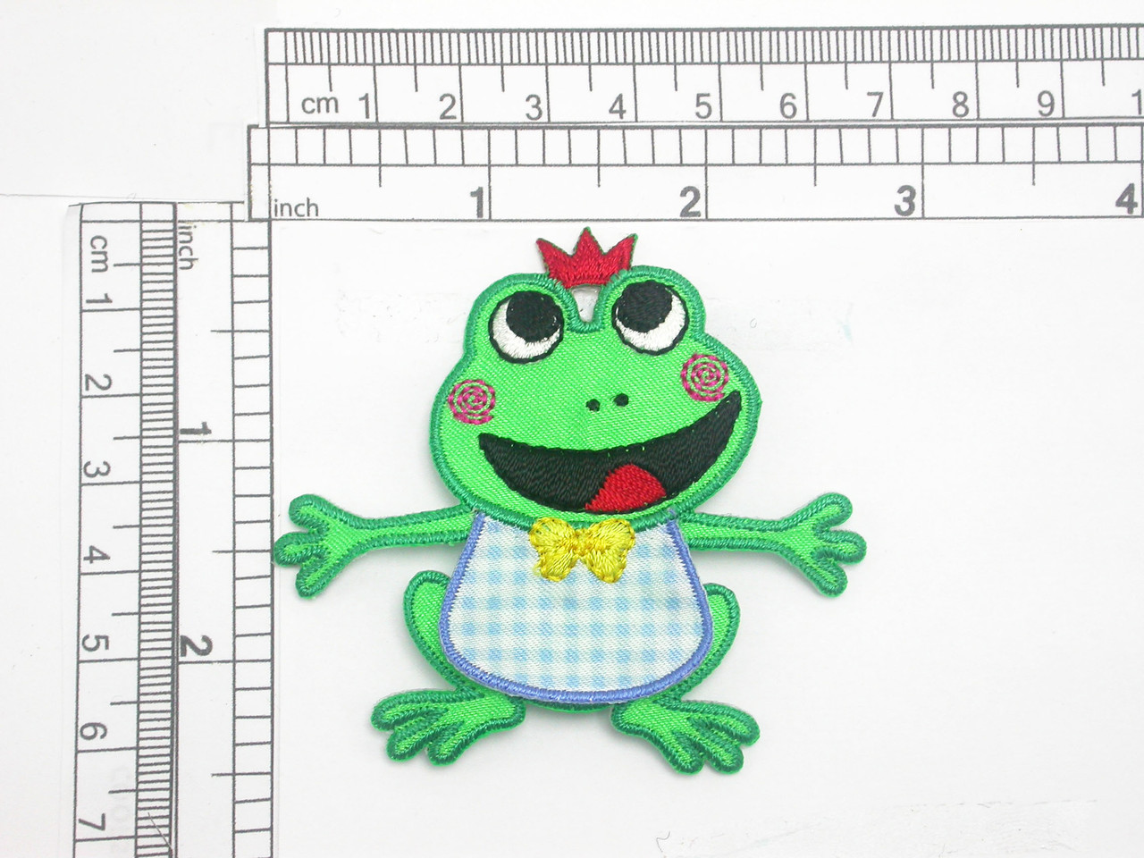 Download Frog Patch with Blue Bib Iron On Embroidered Applique 2 3 ...