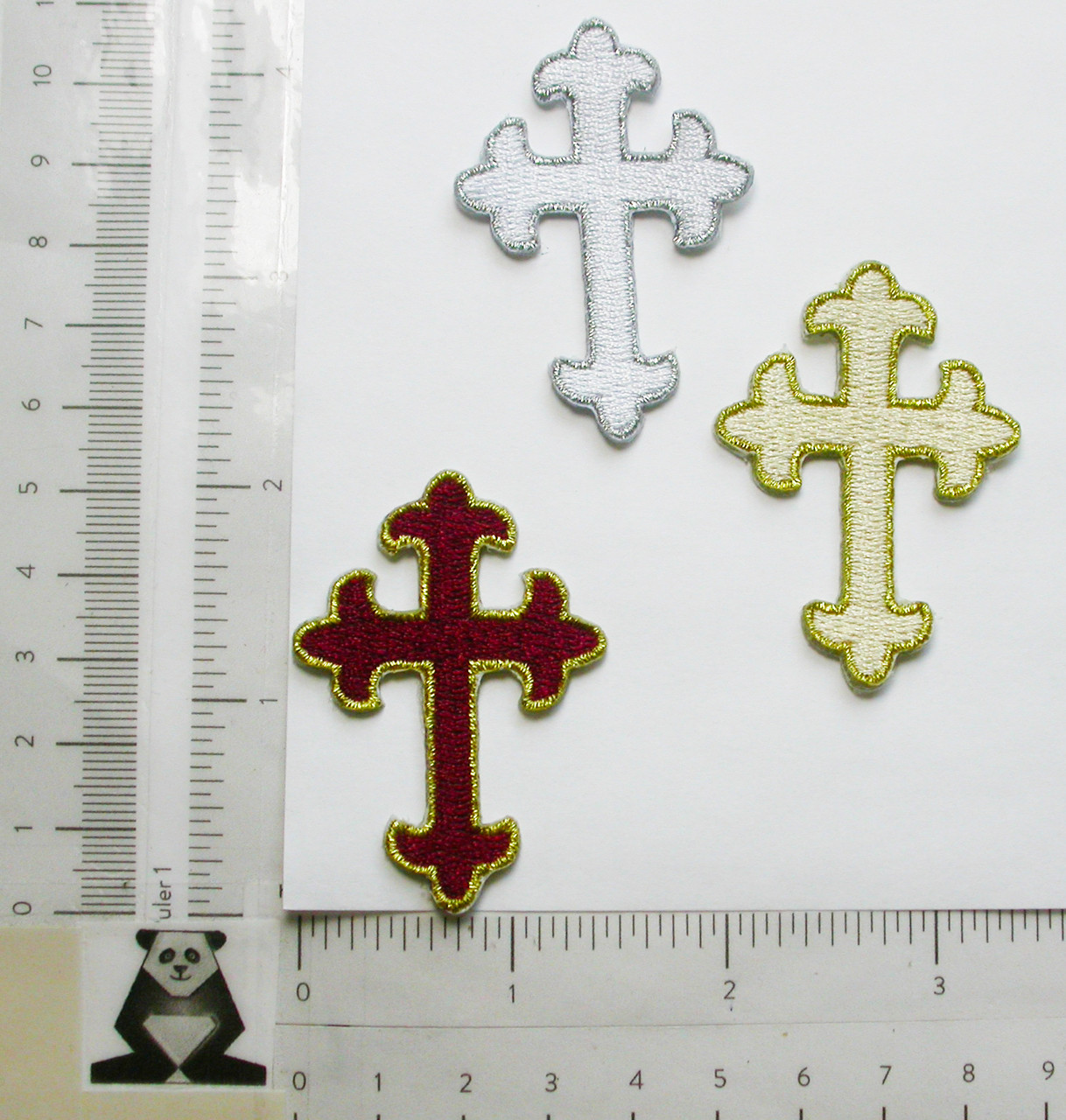 Bordered Cross Patch 2" (50mm) Iron On Patch Applique PATCHWORK PANDA LLC