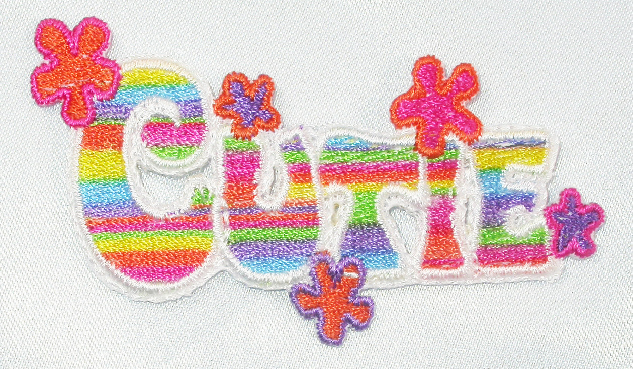 Iron On Patch Applique CUTIE word PATCHWORK PANDA LLC