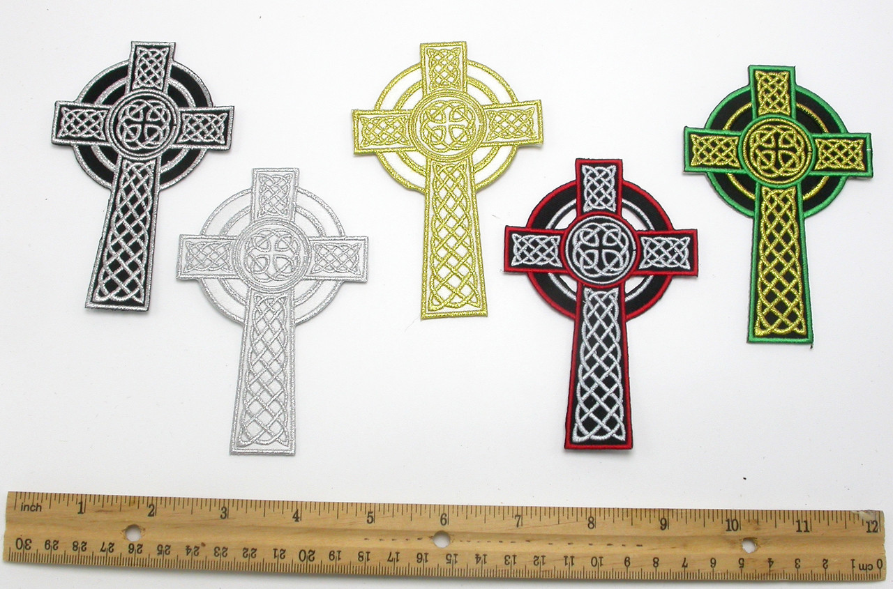 Mardi Gras Fleur De Lis Embroidery Iron-On Patch Biker Emblem Gold Border