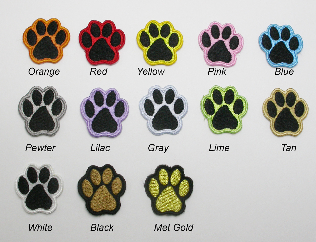 Iron On Patch Applique Paw Print Small 1" *Colors* PATCHWORK PANDA LLC