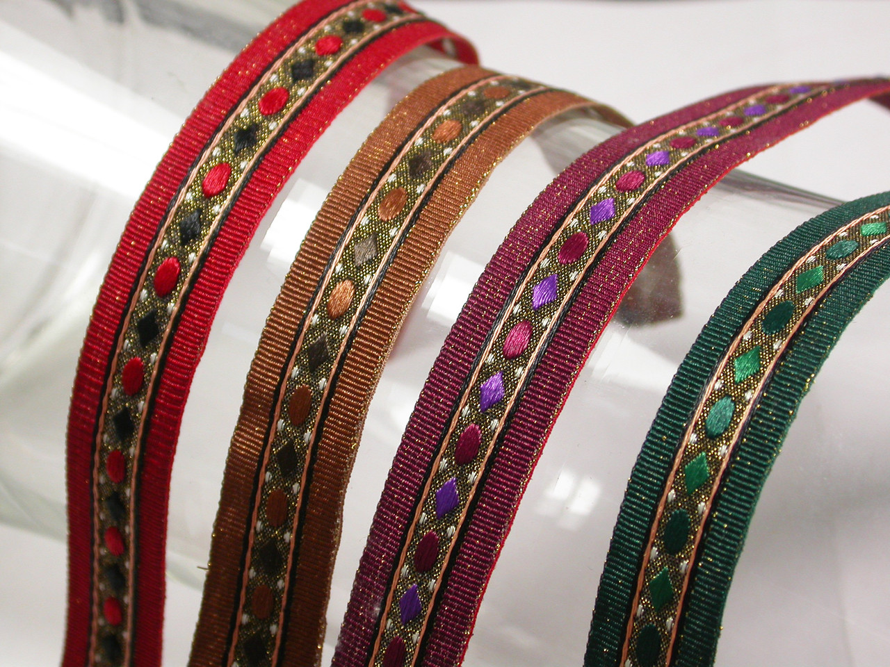 Jacquard Ribbon 5/8" Colors & Metallic 12 Yards PATCHWORK PANDA LLC