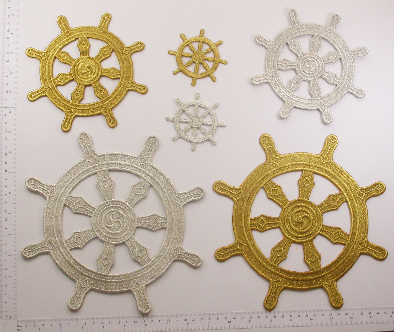 Buddhist Dharma Wheel Symbol Iron On Patch Applique