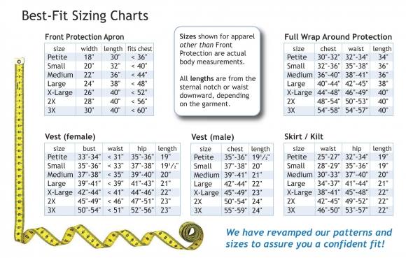 Techno Aide Best Fit Sizing Charts