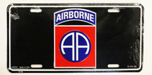 82nd Airborne License Plate