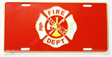 Fire Dept License Plate
