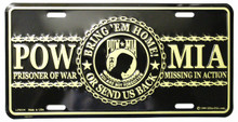 Gold POW MIA License Plate