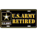 US Army Retired License Plate