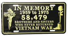 Vietnam Memorial License Plate