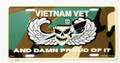 Vietnam Veteran and Proud License Plate