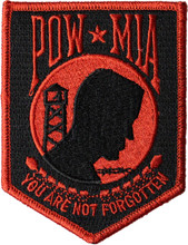 Red and Black POW MIA Patch