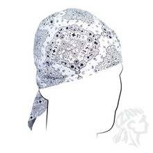 ZANheadgear White Paisley Flydanna