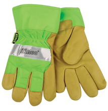 Kinco Safety Green Lined Pigskin Leather Palm Gloves