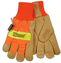 Kinco Safety Orange Pigskin Palm Glove with Waterproof Lining