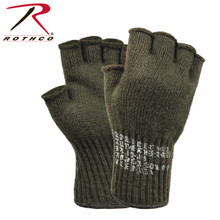 Olive Drab OD Wool Fingerless Gloves Made in the USA