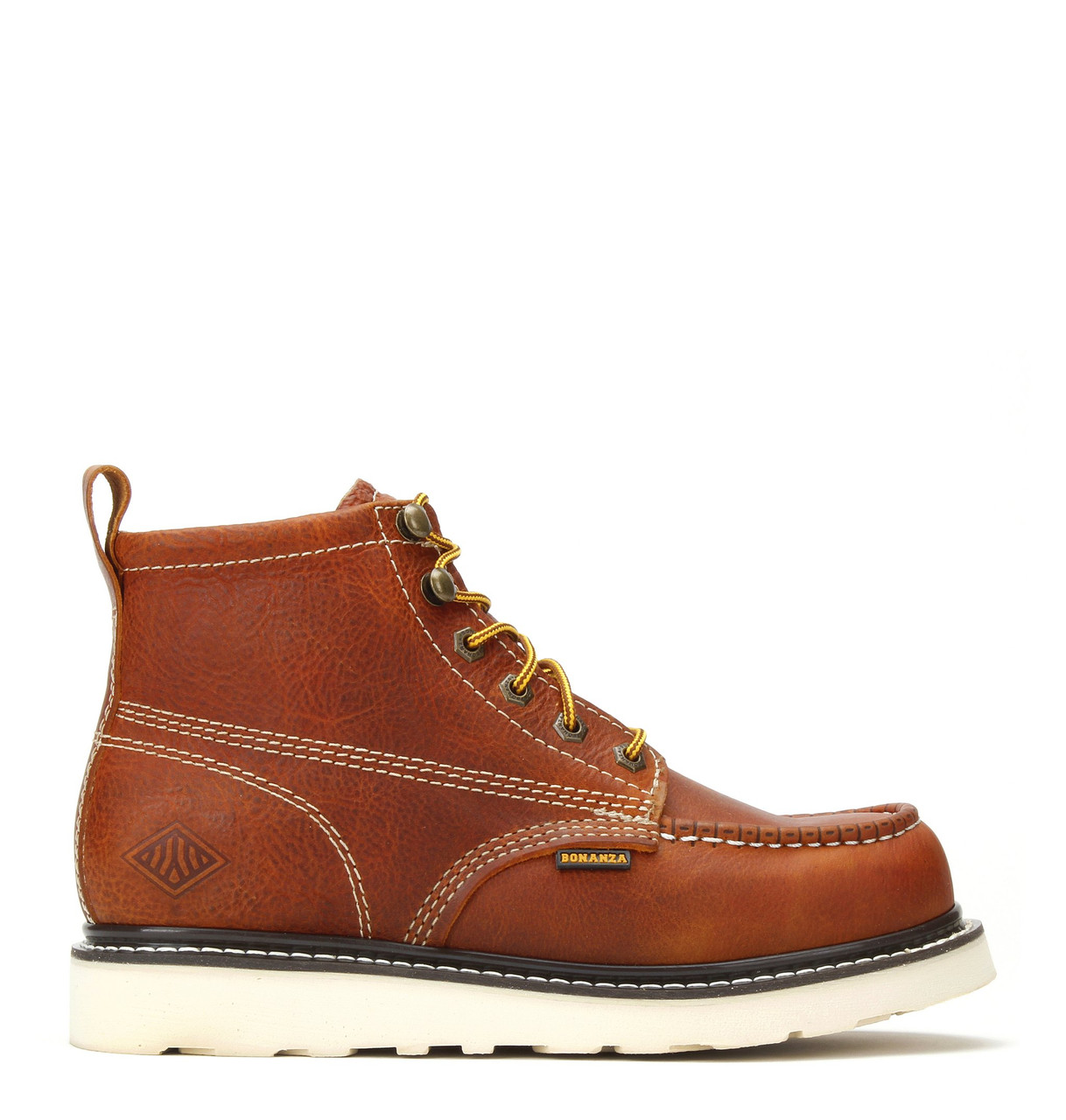 wedge sole moc toe work boots