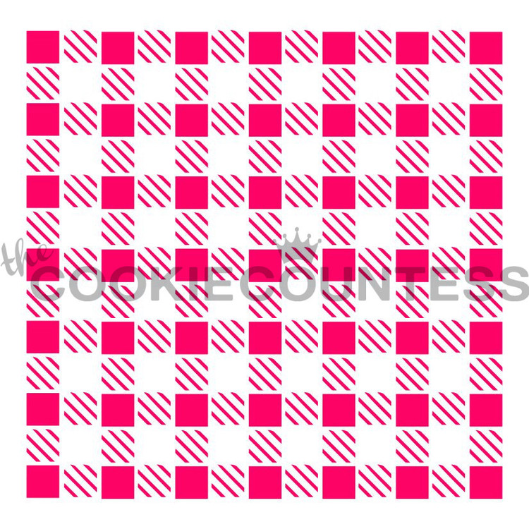 Overall stencil size approximately 5.5" x 5.5". PINK sections in image are the open sections. Stencils are 5mil Food Grade plastic, washable and reusable.