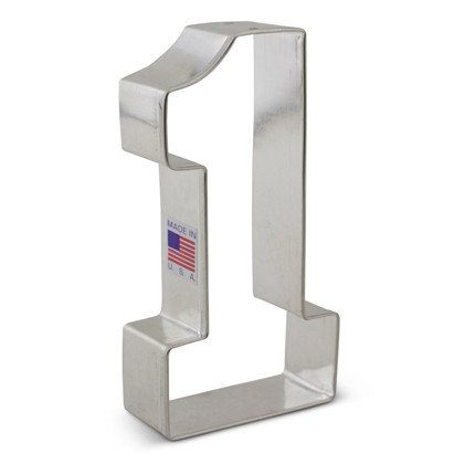 Make anyone feel like #1 with the 4 3/8" Number 1 Cookie Cutter! This shape is great for sports celebrations (especially if you lack an oversize foam finger), a first birthday, graduation, or other life milestone. Made in the USA. 
