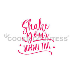 Shake Your Bunny Tail stencil.  Design 2.75" x 2.74"

Overall stencil size is approximately 5.5" x 5.5". PINK sections in image are the open sections. Stencils are 5mil Food Grade plastic, washable and reusable.

 