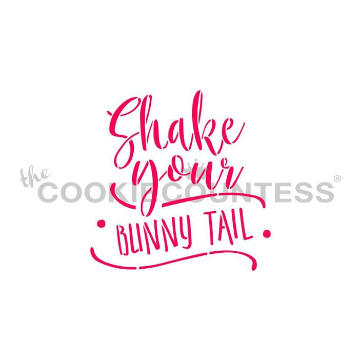 Shake Your Bunny Tail stencil.  Design 2.75" x 2.74"

Overall stencil size is approximately 5.5" x 5.5". PINK sections in image are the open sections. Stencils are 5mil Food Grade plastic, washable and reusable.

 