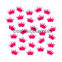 Crowns stencil. Overall size approximately 5.5" x 5.5". PINK sections in image are the open sections. Stencils are 5mil Food Grade plastic, washable and reusable.