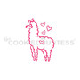 Llama Paint Your Own stencil.  Design size is 1.97" x 3" Overall stencil size approximately 5.5" x 5.5". PINK sections in image are the open sections. Stencils are 5mil Food Grade plastic, washable and reusable.

 