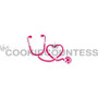 Stethoscope and Heart stencil. design size is 2.5 x 2". Overall stencil is approximately 5.5" x 5.5". PINK sections in image are the open sections. Stencils are 5mil Food Grade plastic, washable and reusable.