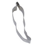 Tinplated steel cookie cutter.  Hand wash & dry thoroughly before storing.